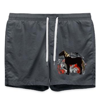 Pferd - Badeshorts - Anthrazit - Vorne - AI Model Male 185 light (185cm)