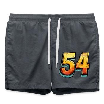 54 Number Symbol - Swim Trunks - anthracite - Front - AI Model Male 185 light (185cm)