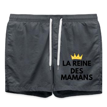 La reine des mamans - idée cadeau maman - Short de bain - charbon - Devant - AI Model Male 185 light (185cm)