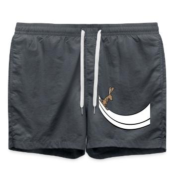 Hase Skihase Skispringen Rampe Ski fahren Schnee - Badeshorts - Anthrazit - Vorne - AI Model Male 185 light (185cm)