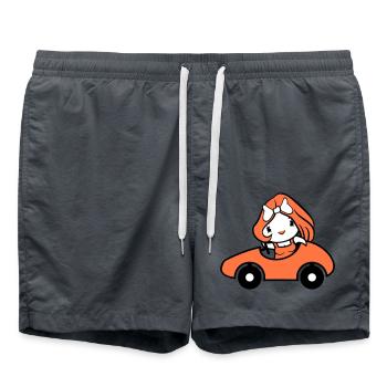 Bird Lady Woman Female Car Driving Duck Duckling - Swim Trunks - anthracite - Front - AI Model Male 185 light (185cm)
