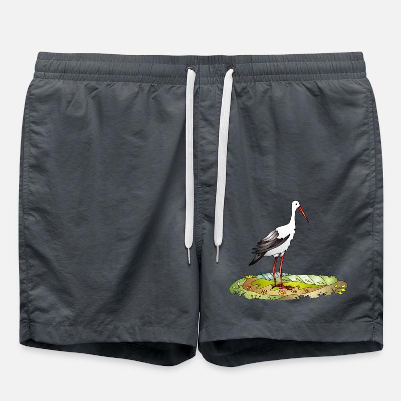 Stork bird - Swim Trunks - anthracite
