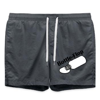 Bottleflop - Bottleflip Parodie Design - Badeshorts - Anthrazit - Vorne - AI Model Male 185 light (185cm)