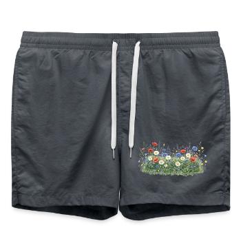 Bunte Wildblumenwiese mit Margeriten - Badeshorts - Anthrazit - Vorne - AI Model Male 185 light (185cm)