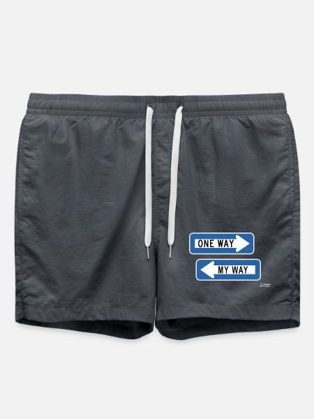 Einweg- vs. Meinweg-Zeichenduo - Badeshorts - Anthrazit