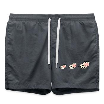 Kuh Kühe Comic Geschenk Bauern Landwirte - Badeshorts - Anthrazit - Vorne - AI Model Male 185 light (185cm)