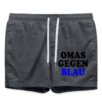 Omas gegen blau - Badeshorts - Anthrazit - Vorne - AI Model Male 185 light (185cm)