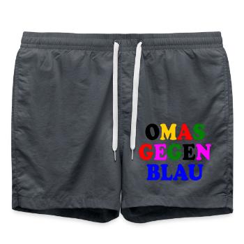 Omas gegen blau - Badeshorts - Anthrazit - Vorne - AI Model Male 185 light (185cm)