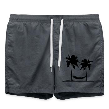 haengematte island sun palms chill relaxed ent - Swim Trunks - anthracite - Front - AI Model Male 185 light (185cm)