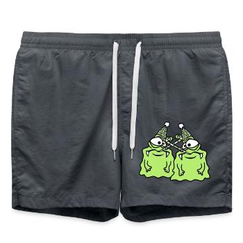 2 amis équipe couple anniversaire seul solitaire deuil - Short de bain - charbon - Devant - AI Model Male 185 light (185cm)