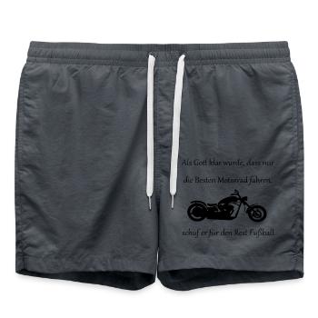 Motorrad - Badeshorts - Anthrazit - Vorne - AI Model Male 185 light (185cm)