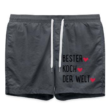 Bester Koch der Welt - Badeshorts - Anthrazit - Vorne - AI Model Male 185 light (185cm)