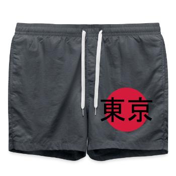 Sign Tokyo stamp - Swim Trunks - anthracite - Front - AI Model Male 185 light (185cm)