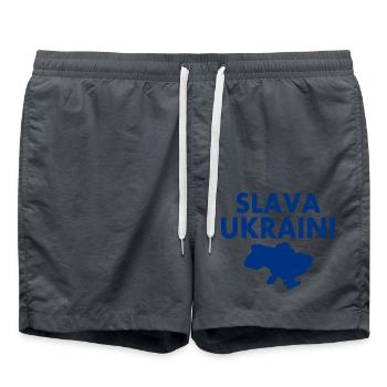 Slava ukraini - Badeshorts - Anthrazit - Vorne - AI Model Male 185 light (185cm)
