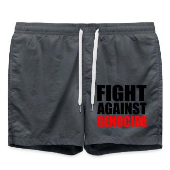 Fight against genocide - Short de bain - charbon - Devant - AI Model Male 185 light (185cm)