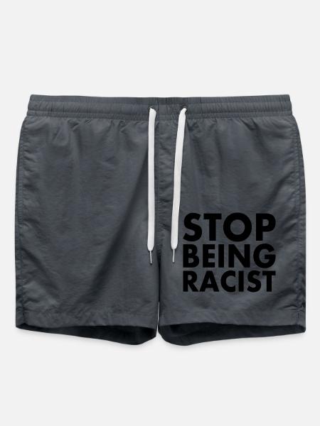 Stop being racist - Swim Trunks - anthracite