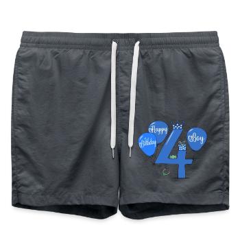 4 Birthday Boy Balloon - Swim Trunks - anthracite - Front - AI Model Male 185 light (185cm)