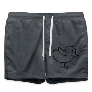 Dear duck cute chick - Swim Trunks - anthracite - Front - AI Model Male 185 light (185cm)