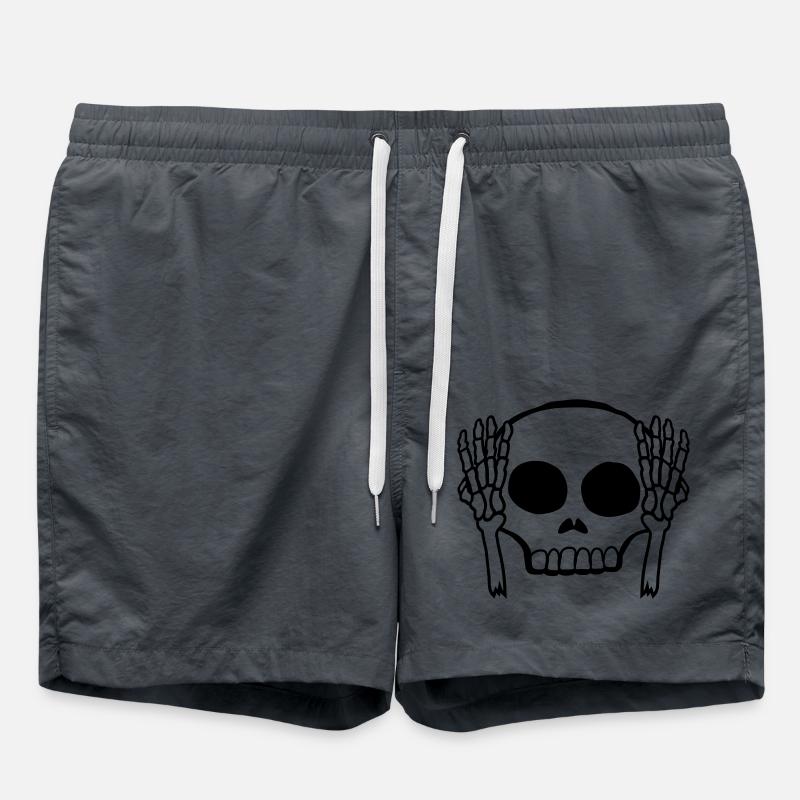 Deaf Skull Hear nothing - Swim Trunks - anthracite