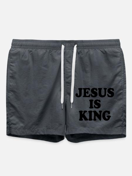Jesus is king - Badeshorts - Anthrazit
