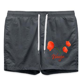 Waage Sternzeichen Waage Libra Mohn Klatschmohn - Badeshorts - Anthrazit - Vorne - AI Model Male 185 light (185cm)