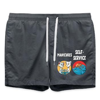 Katzen Krallen Schneiden Maniküre - Badeshorts - Anthrazit - Vorne - AI Model Male 185 light (185cm)