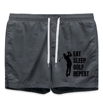 Golf Golfspieler Golfschläger Spruch Golfball - Badeshorts - Anthrazit - Vorne - AI Model Male 185 light (185cm)