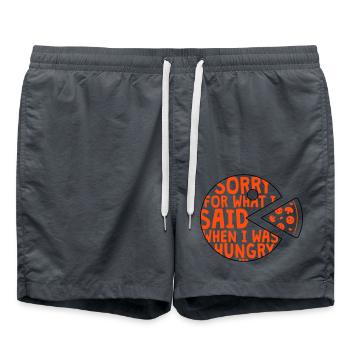 sorry for what I said when I was hungry - 2 Farben - Badeshorts - Anthrazit - Vorne - AI Model Male 185 light (185cm)