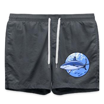 Hai im Meer - Badeshorts - Anthrazit - Vorne - AI Model Male 185 light (185cm)
