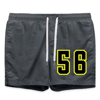 56 Zahl Trikot - Badeshorts - Anthrazit - Vorne - AI Model Male 185 light (185cm)