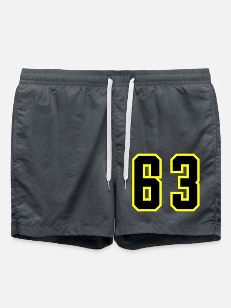 63 Number Jersey - Swim Trunks - anthracite