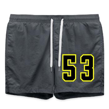 53 Number Jersey - Swim Trunks - anthracite - Front - AI Model Male 185 light (185cm)