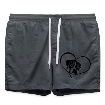 Chiot boxer dans le cœur - Short de bain - charbon - Devant - AI Model Male 185 light (185cm)