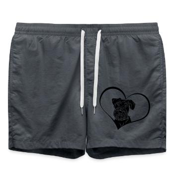 Schnauzer moyen en cœur - Short de bain - charbon - Devant - AI Model Male 185 light (185cm)