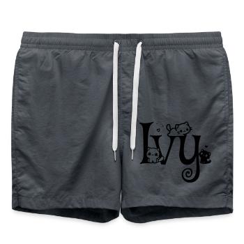 lierre Nom Prénom Nom du chaton - Short de bain - charbon - Devant - AI Model Male 185 light (185cm)