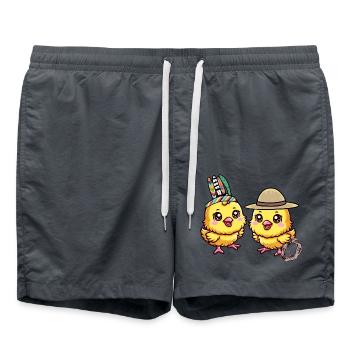 Wild West Western Chick Chickens Chicken - Swim Trunks - anthracite - Front - AI Model Male 185 light (185cm)