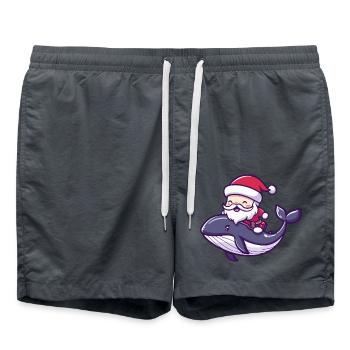 Baleine Père Noël Dessin animé - Short de bain - charbon - Devant - AI Model Male 185 light (185cm)
