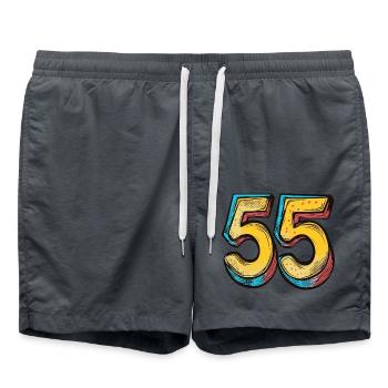 55 Number Symbol - Swim Trunks - anthracite - Front - AI Model Male 185 light (185cm)