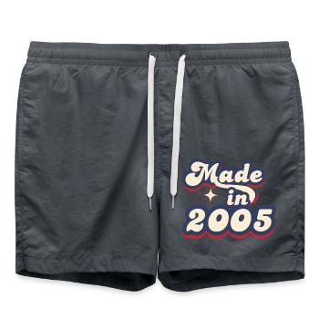 Hergestellt im Jahr 2005 Retro - Badeshorts - Anthrazit - Vorne - AI Model Male 185 light (185cm)