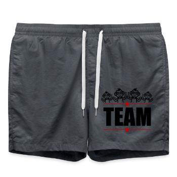 Team Affe Party Bier Lustig - Badeshorts - Anthrazit - Vorne - AI Model Male 185 light (185cm)