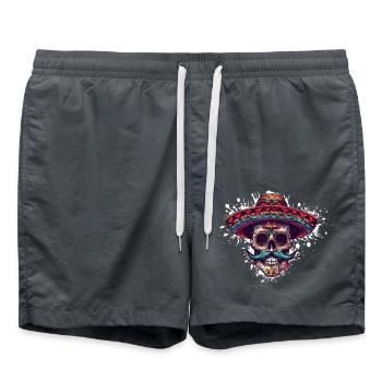 Squelette mexicain Sombrero - Short de bain - charbon - Devant - AI Model Male 185 light (185cm)