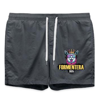Formentera 2025 Alpaca Party Holiday - Swim Trunks - anthracite - Front - AI Model Male 185 light (185cm)