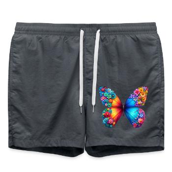Colorful Butterfly Nature Inspired Summer Vibes - Swim Trunks - anthracite - Front - AI Model Male 185 light (185cm)