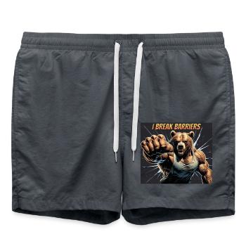Ours musclé motivant – T-shirt de motivation - Short de bain - charbon - Devant - AI Model Male 185 light (185cm)