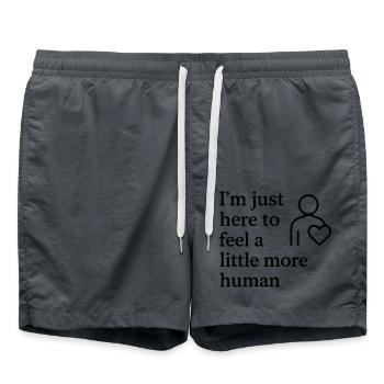 0003 se sentir plus humain - Short de bain - charbon - Devant - AI Model Male 185 light (185cm)