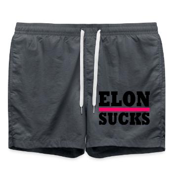 Elon sucks - Swim Trunks - anthracite - Front - AI Model Male 185 light (185cm)