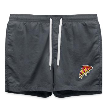Trendiges Shirt mit Pizza-Motiv - Badeshorts - Anthrazit - Vorne - AI Model Male 185 light (185cm)