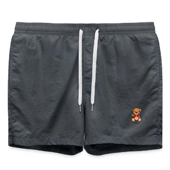 Pixel Bear Switzerland - Swim Trunks - anthracite - Front - AI Model Male 185 light (185cm)