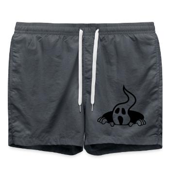 hole ground ghost haunted horror monster halloween g - Swim Trunks - anthracite - Front - AI Model Male 185 light (185cm)