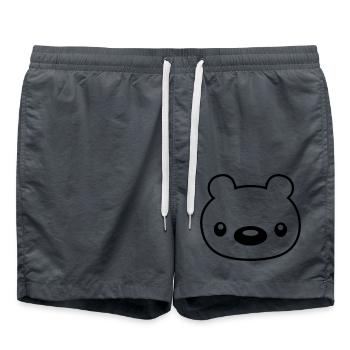 baer teddy gesicht kopf - Badeshorts - Anthrazit - Vorne - AI Model Male 185 light (185cm)